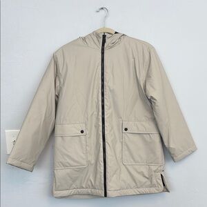 Zara Cream Hooded Oversized Jacket Kids 11-12 Fits Women’s Small/Medium Like New